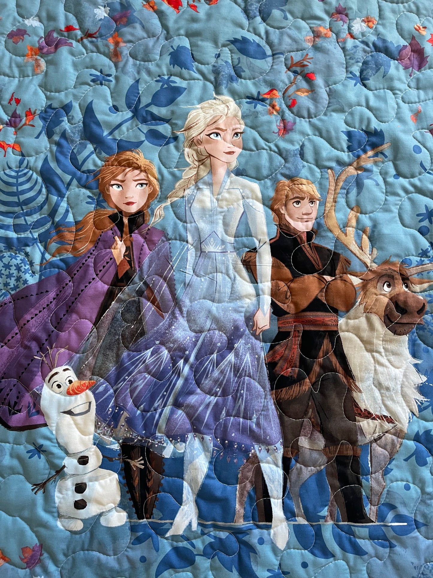 FROZENS SISTERS ANNA ELSA OLAF KRISTOFF Inspired Quilted Blanket