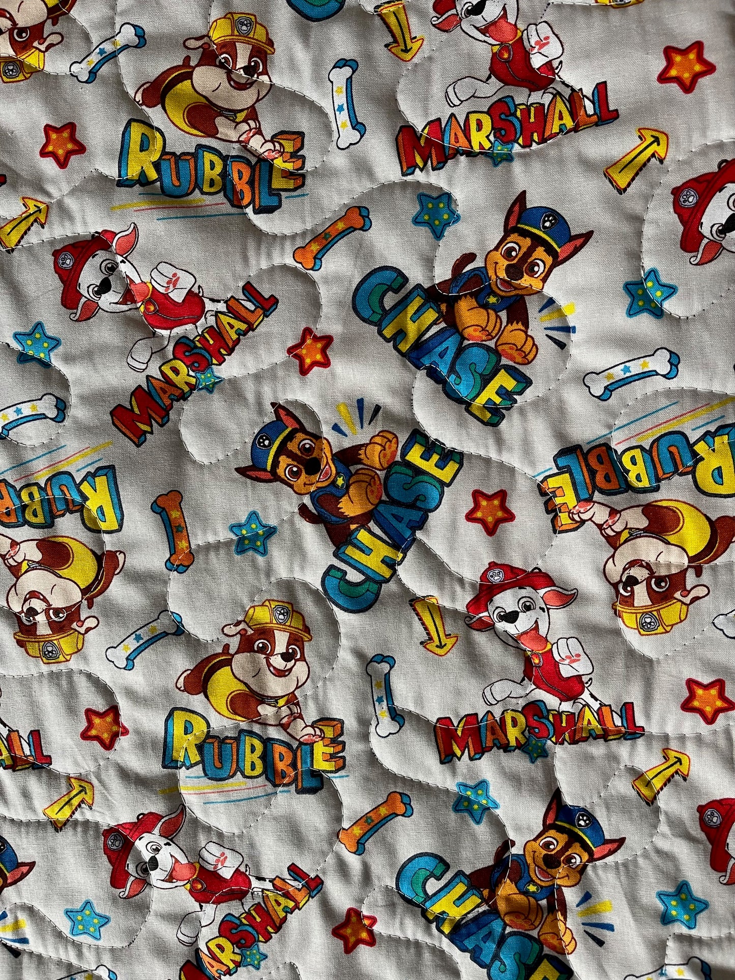 PAW PATROL MARSHALL, CHASE, RUBBLE & SKYE Inspired 36"x44" REVERSIBLE Quilted Blanket