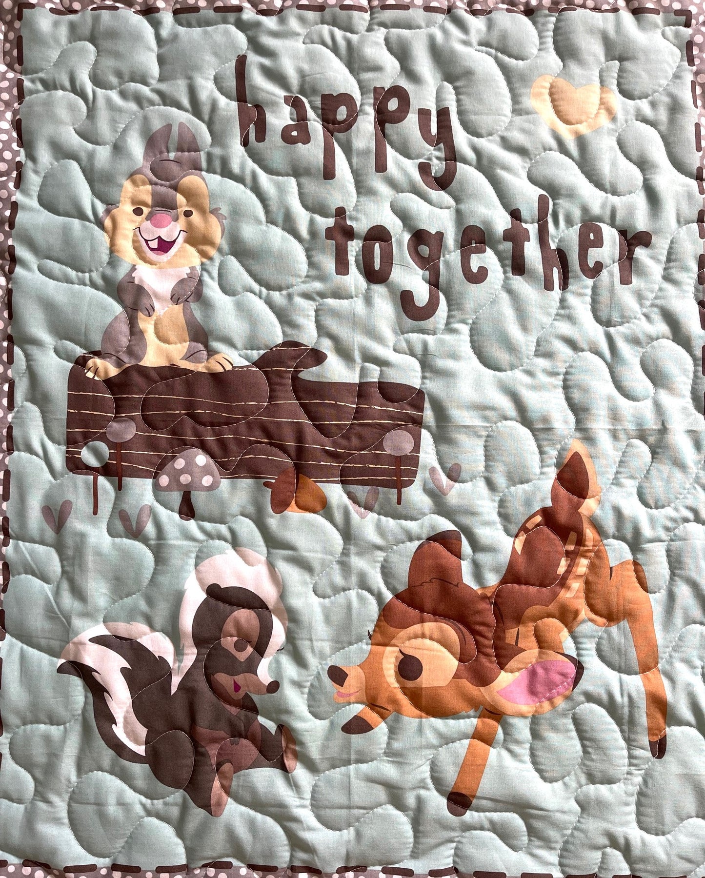 BAMBI & THUMPER Inspired FRIENDS TOGETHER Quilted Blanket 36"X44" WOODLAND THEME 1 AVAILABLE