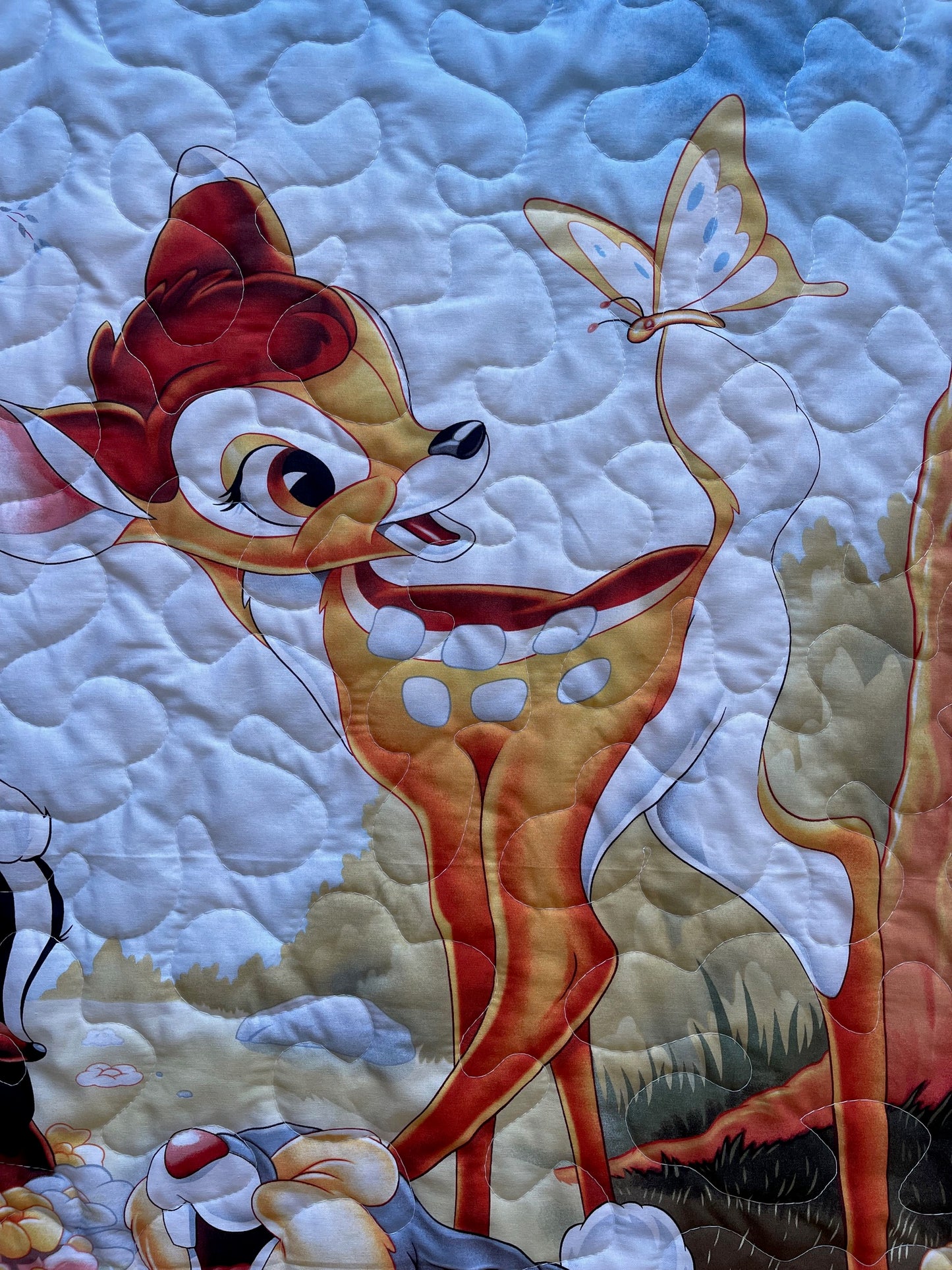 CLASSIC BAMBI THUMPER FLOWER IN THE MEADOW 36"X44" QUILTED BLANKET