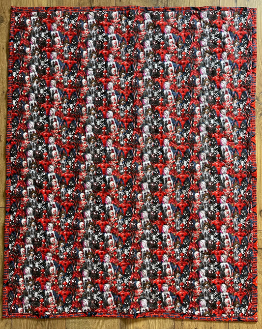 MARVEL THE AMAZING SPIDER-MAN CHARACTERS REVERSIBLE QUILTED BLANKET