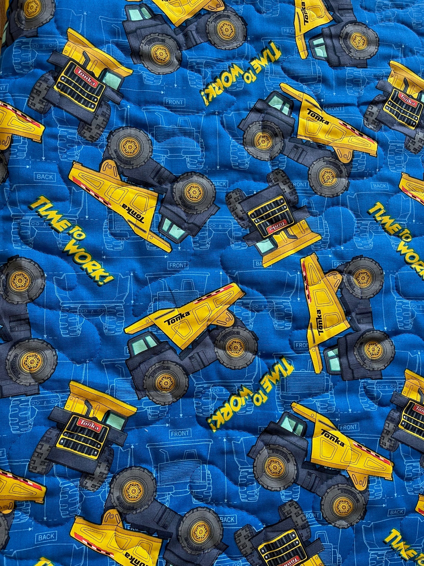 TONKA DUMP TRUCK 100% TOUGH "TIME TO WORK" QUILTED BLANKET