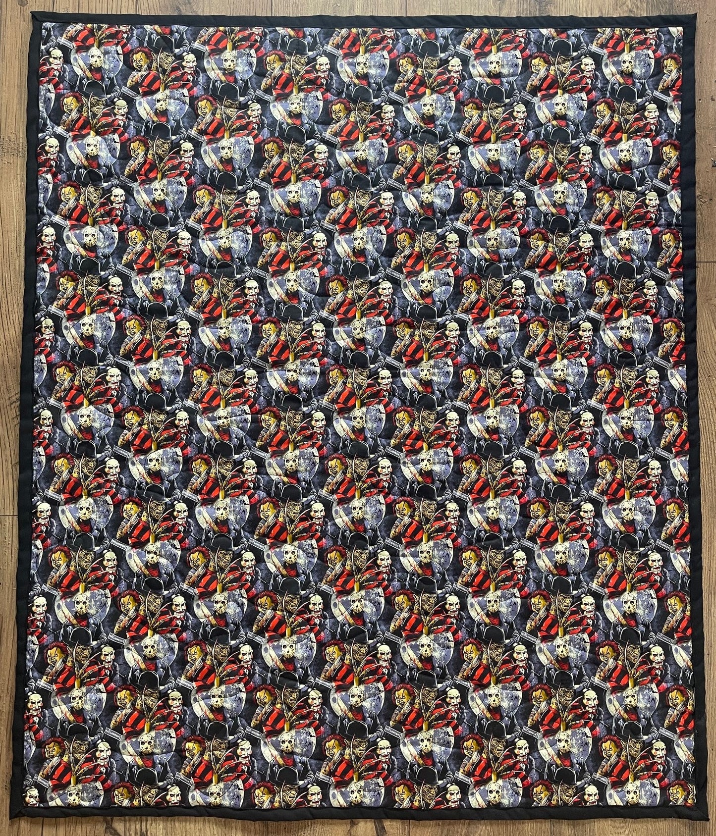HALLOWEEN HORROR MOVIES INSPIRED QUILT BLANKET JASON, FREDDY, CHUCKY MIKE MEYERS