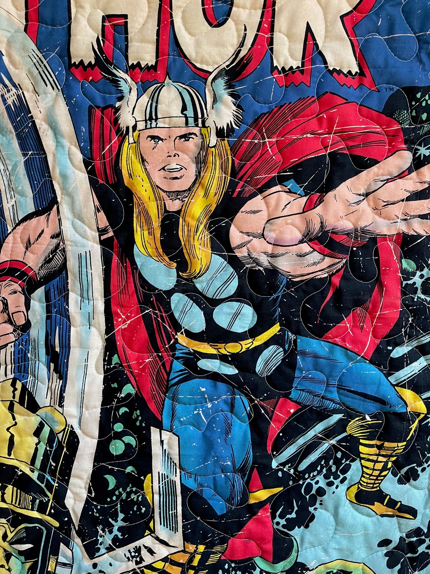 MARVEL COMICS SUPERHERO AVENGERS "THOR" COMICBOOK COVER Quilted Blanket