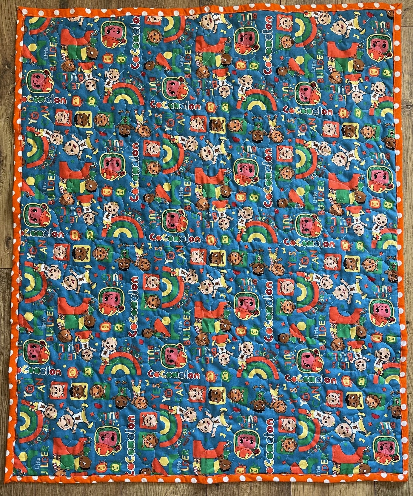 COLORFUL COCOMELON CARTOON INSPIRED QUILTED BLANKET