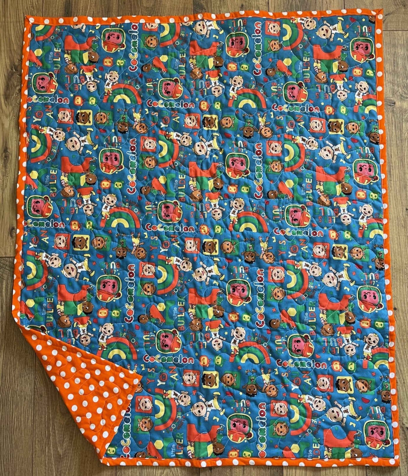 COLORFUL COCOMELON CARTOON INSPIRED QUILTED BLANKET