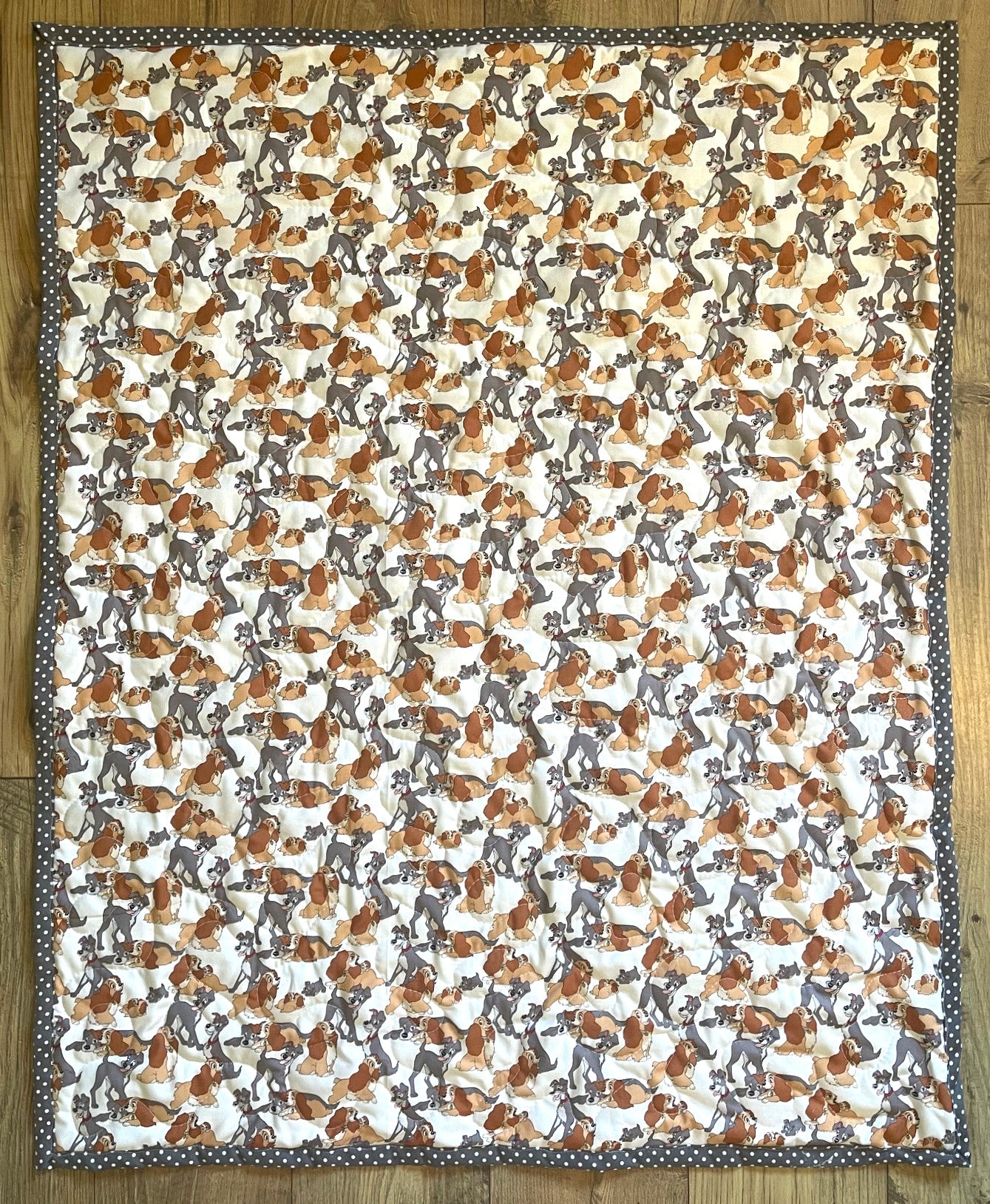 LADY AND THE TRAMP INSPIRED QUILTED BLANKET