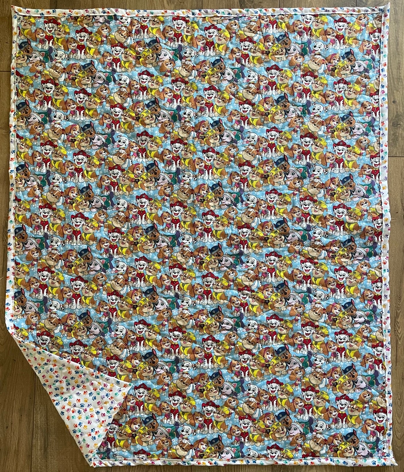 PAW PATROL MARSHALL, CHASE, RUBBLE, EVEREST & SKYE INSPIRED QUILTED BLANKET