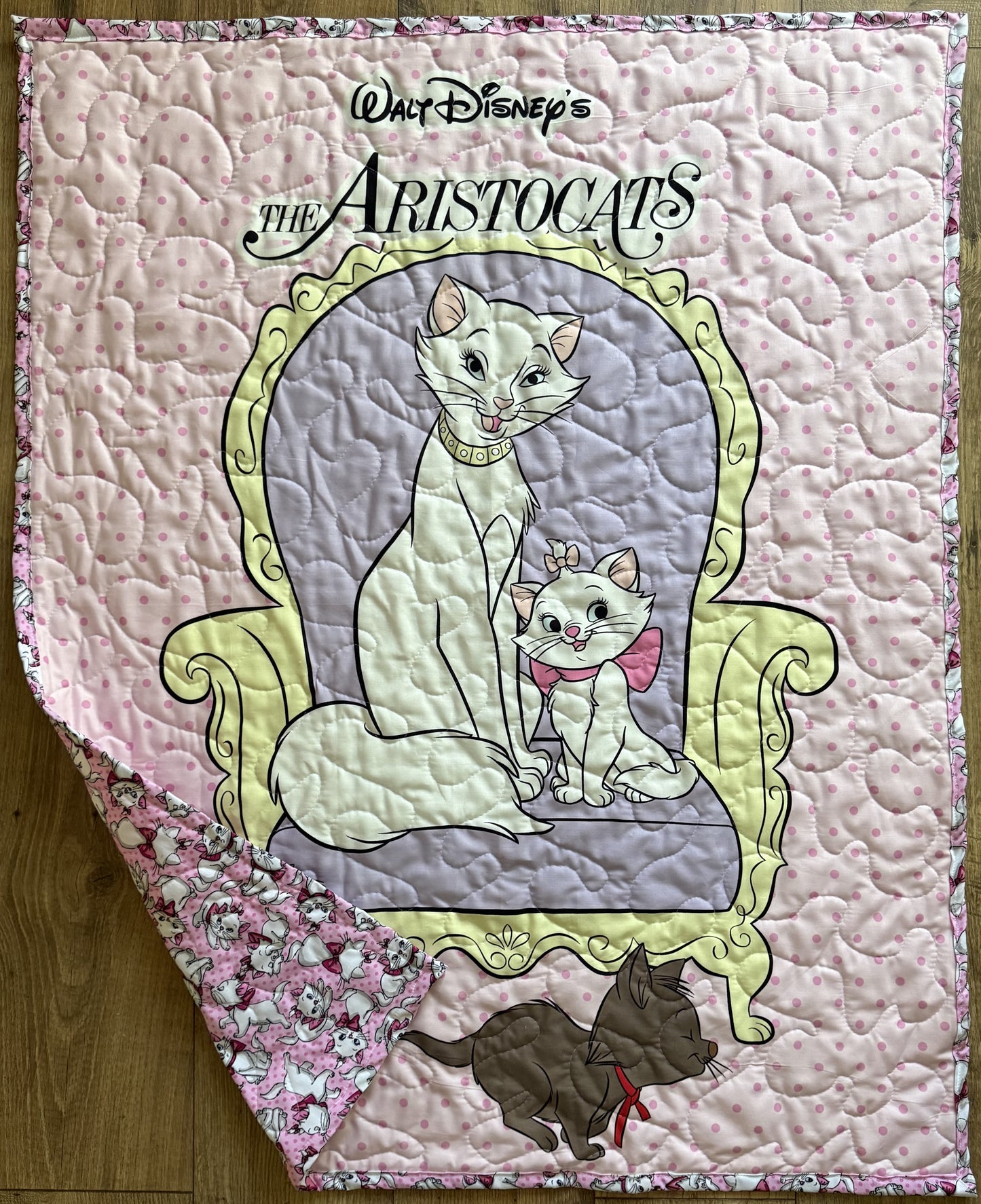 Walt Disney's Classic THE ARISTOCATS Inspired Quilted Blanket Cats Marie