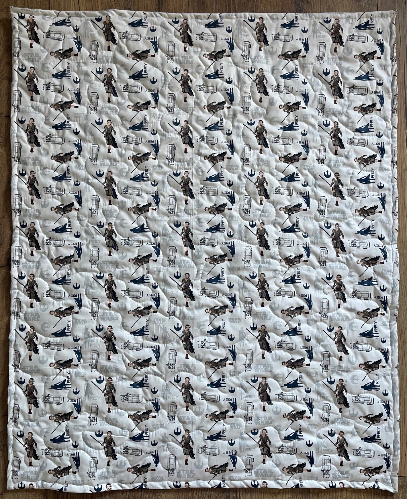 Star Wars Rogue One Rey & BB-8 Heroes inspired Quilted Blanket