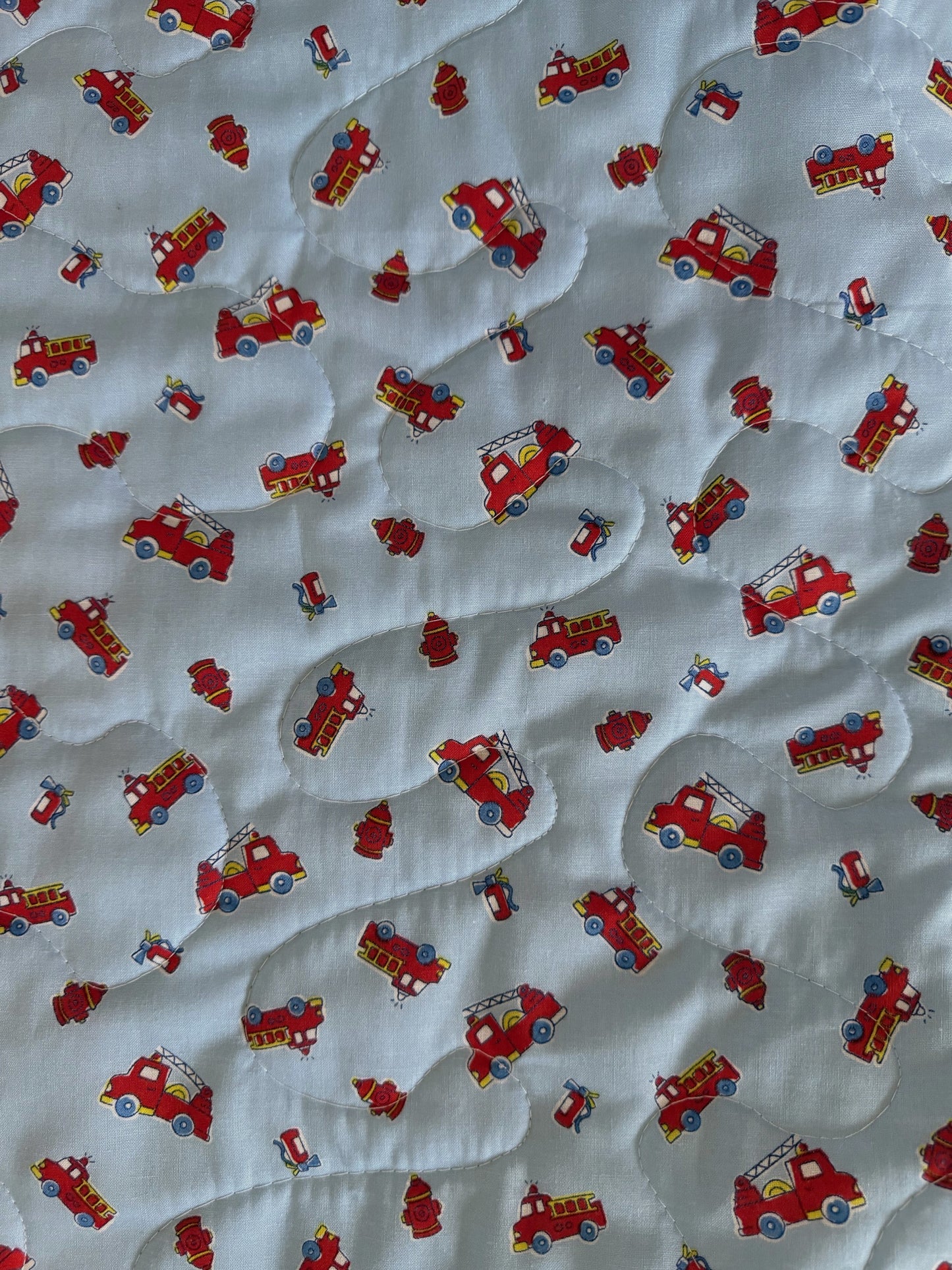 FIRST RESPONDER FIREMAN HURRY FIRE DEPT FIRE TRUCK RESCUE Quilted Blanket