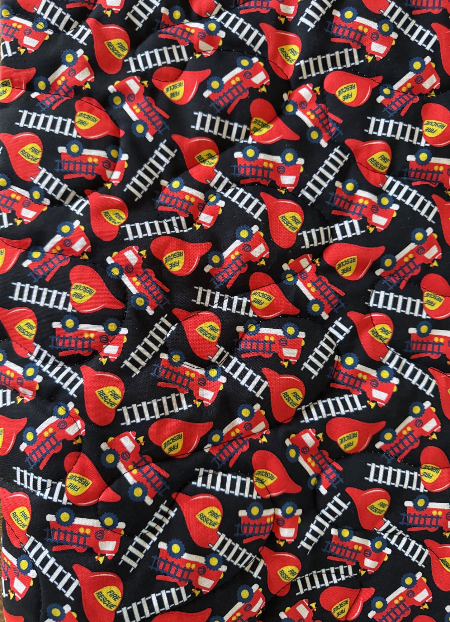 FIREMAN FIRE TRUCK FIRST ALARM FIRE INSPIRED Quilted Blanket