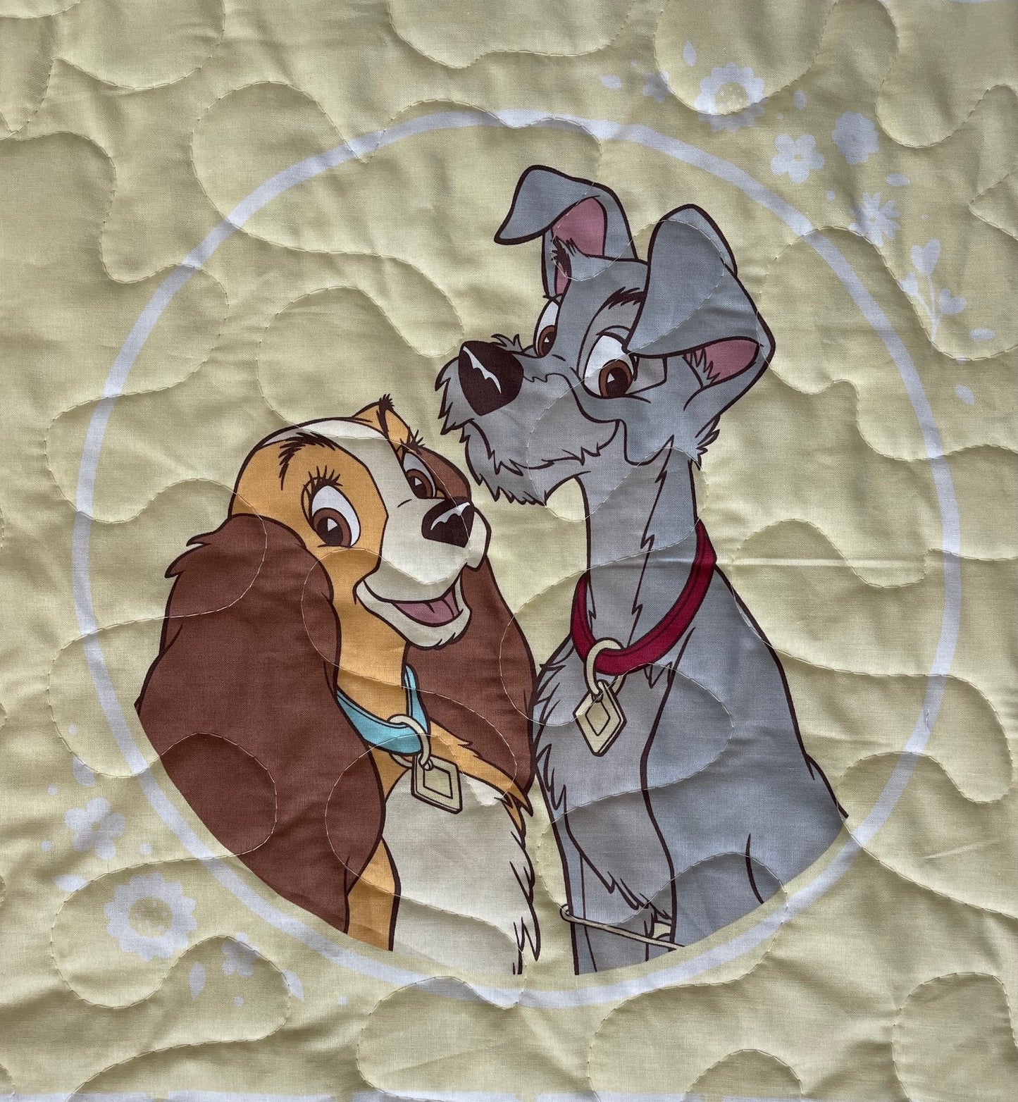 CLASSIC LADY AND THE TRAMP and PUPPIES INSPIRED QUILTED BLANKET