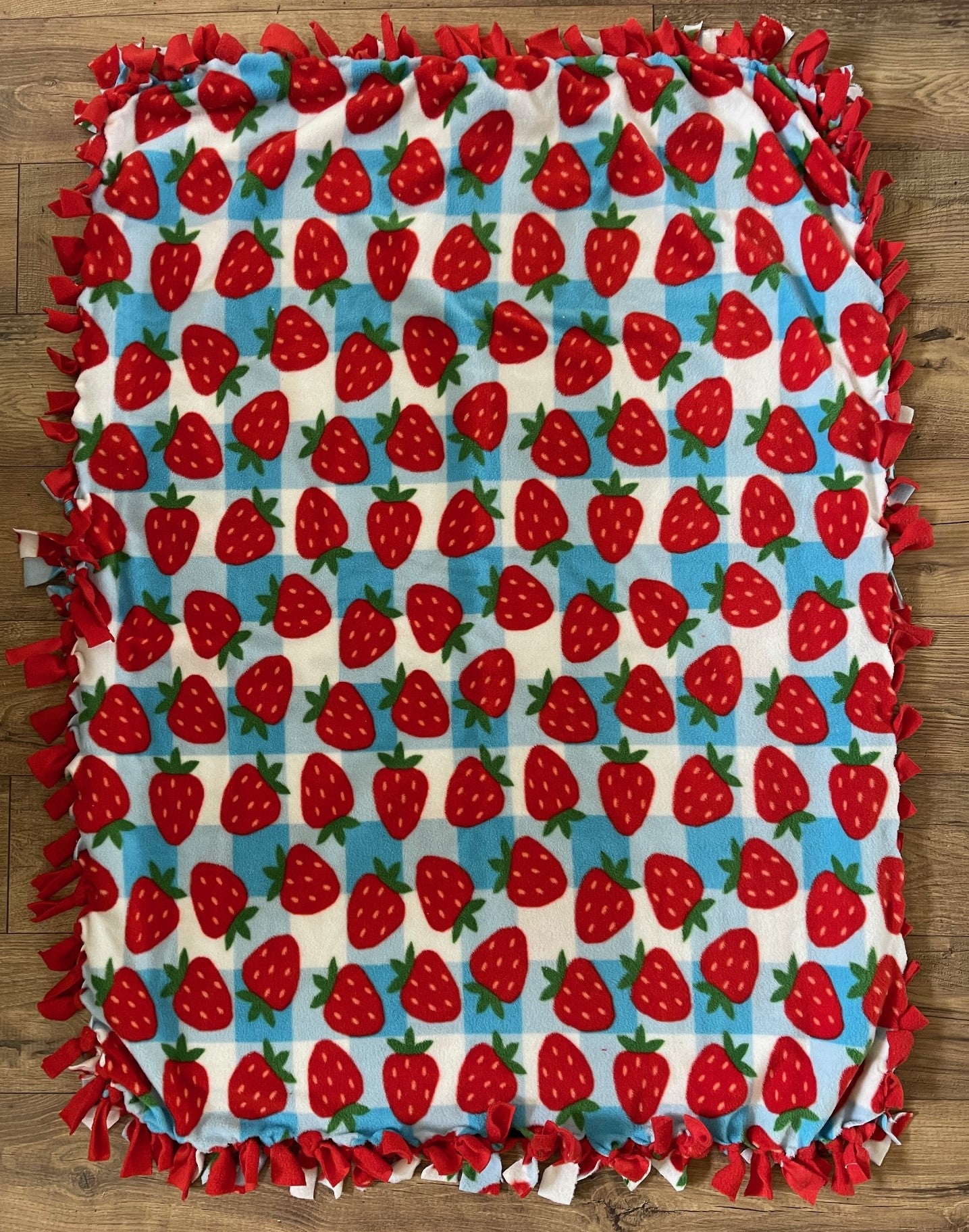 STRAWBERRIES ARE MY FAVORITE DOUBLE SIDED SUPER SOFT FLEECE BLANKET