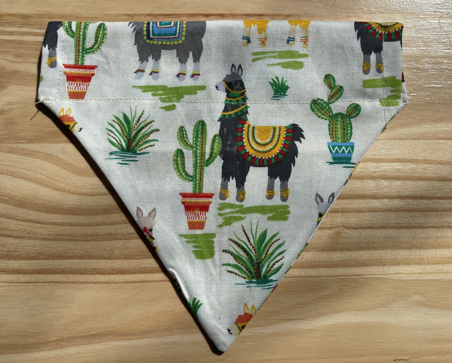 SOUTHWEST LLAMA CACTUS FABRIC CAT AND DOG BANDANAS Easy Slide over Collar