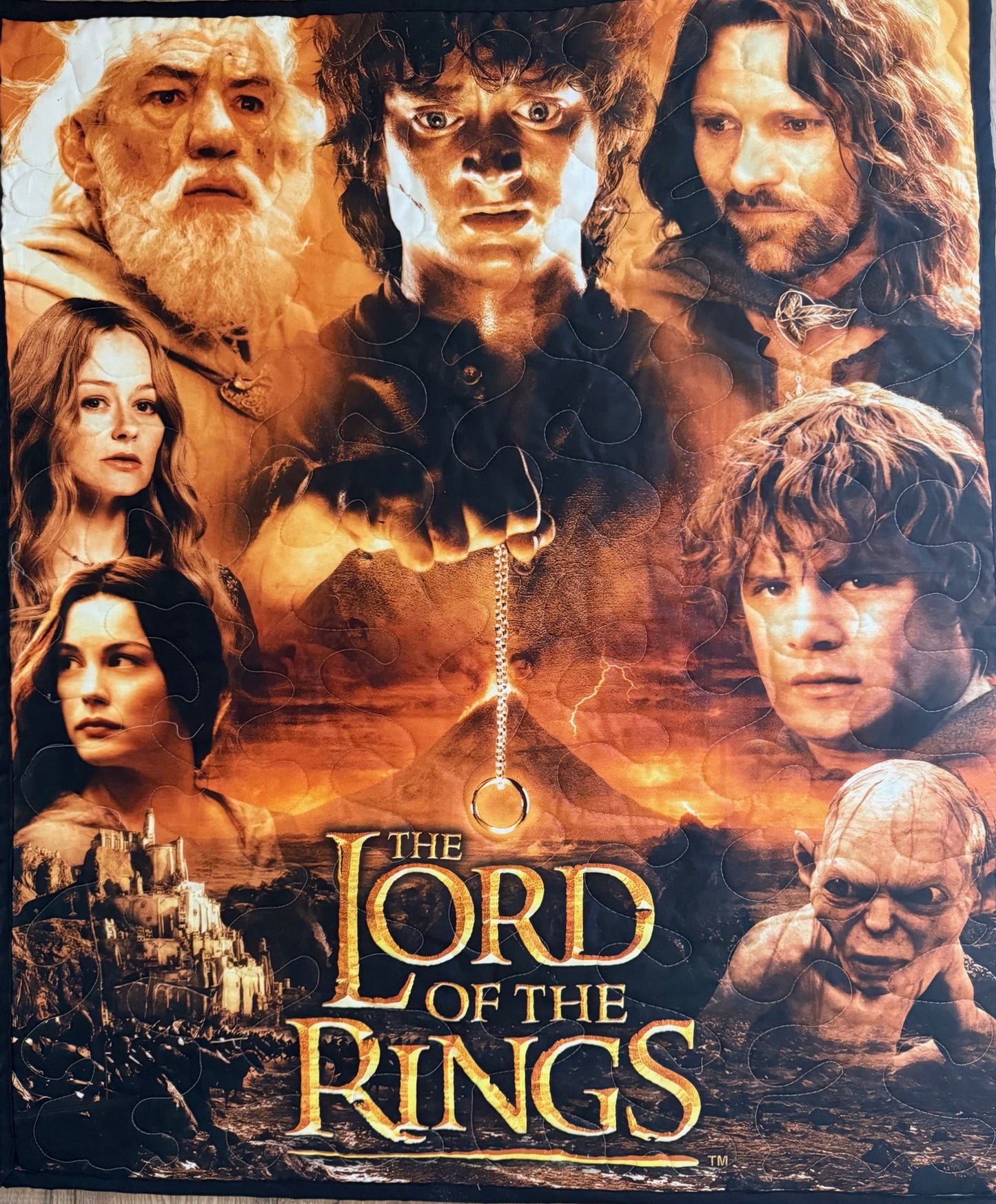 LORD OF THE RINGS MIDDLE EARTH INSPIRED QUILTED BLANKET