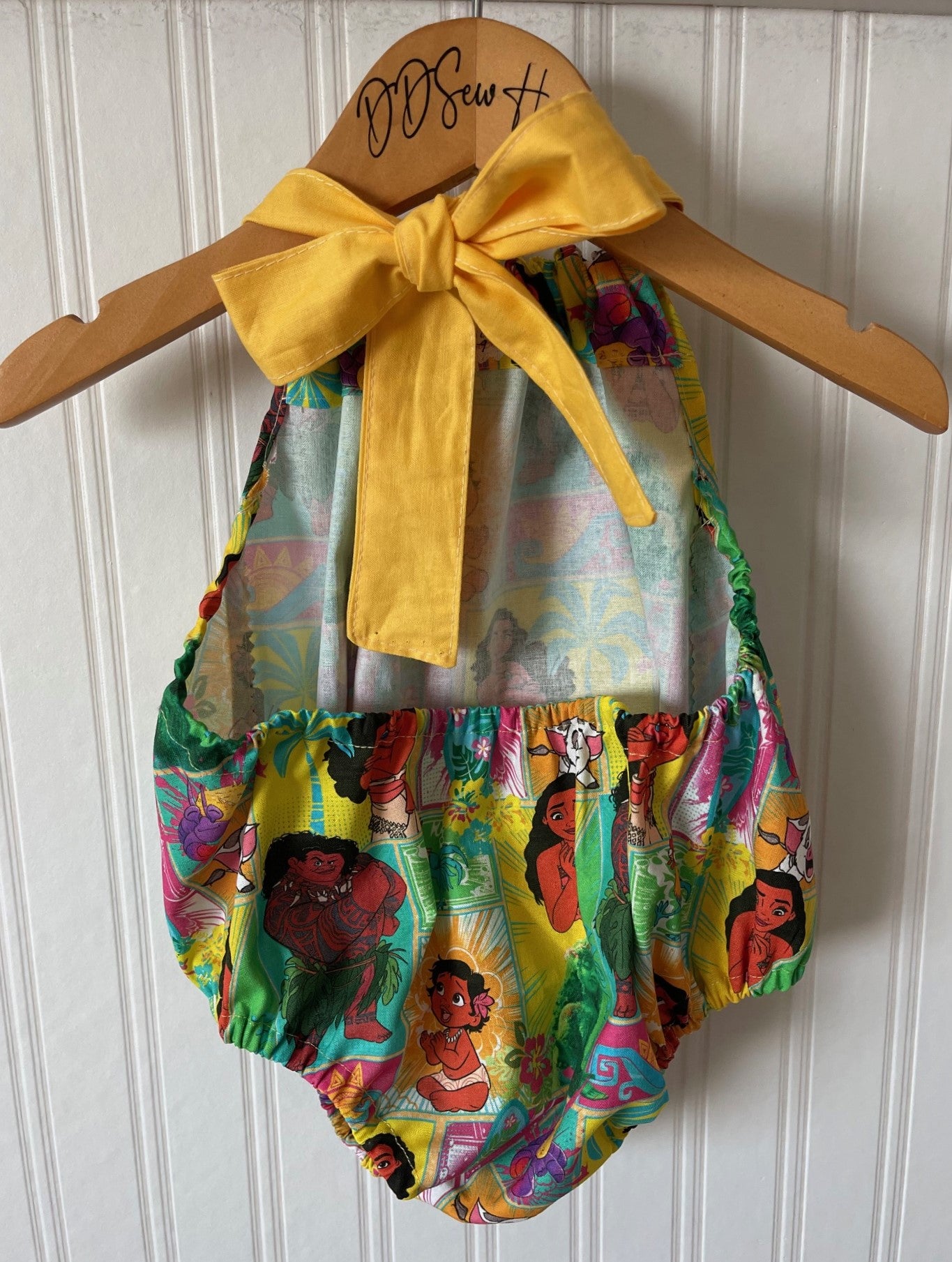 Infant & Toddler Girl's Beachy DISNEY MOANA CARTOON INSPIRED SUNSUIT HALTER ROMPER