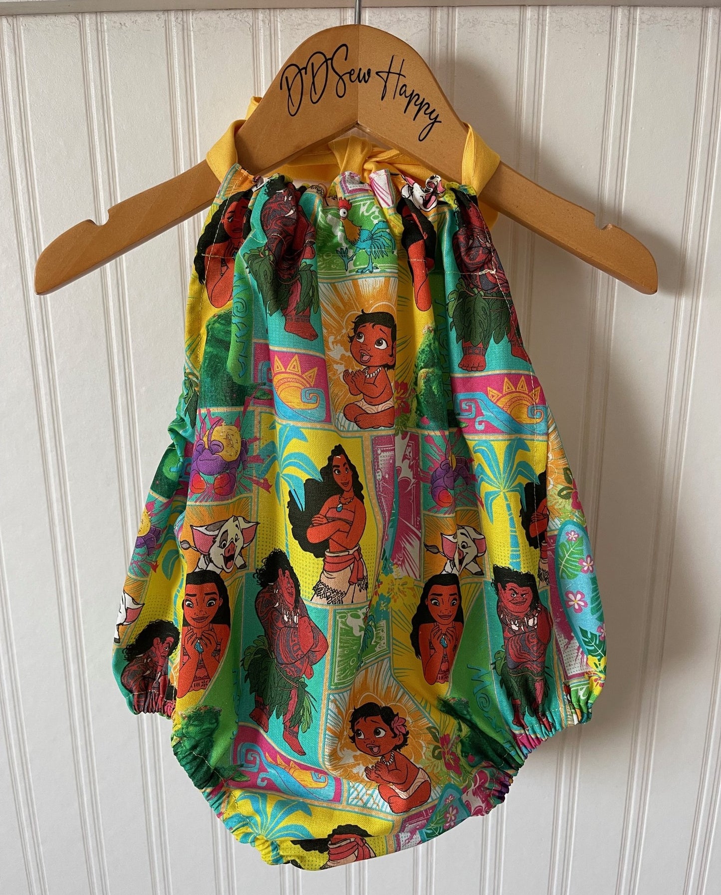 Infant & Toddler Girl's Beachy DISNEY MOANA CARTOON INSPIRED SUNSUIT HALTER ROMPER