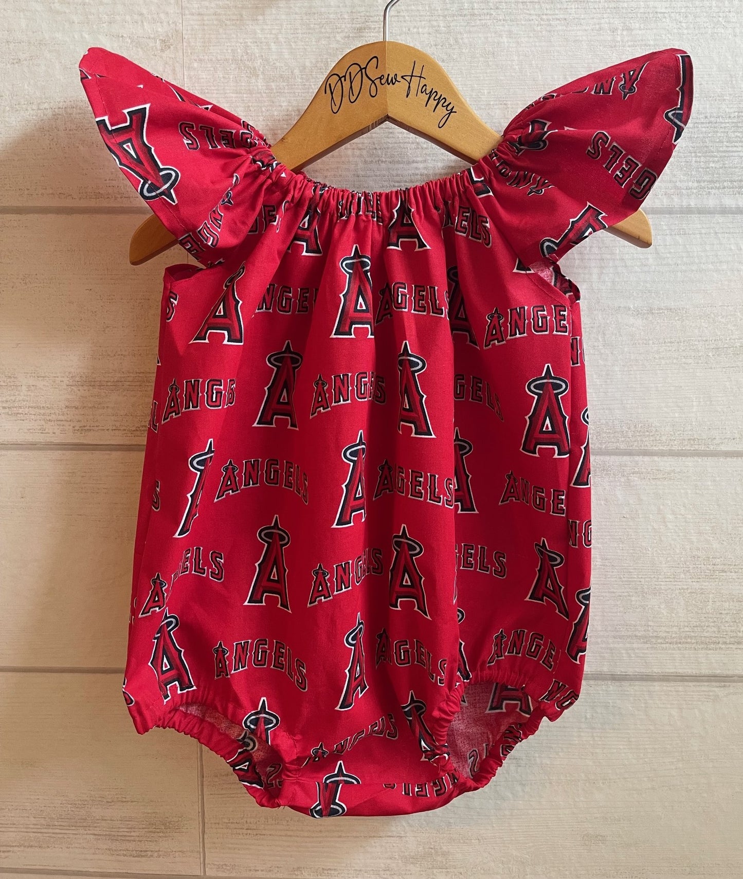 BASEBALL Infant & Toddler Girl's ANAHEIM ANGELS BASEBALL Boho Style One Piece Romper