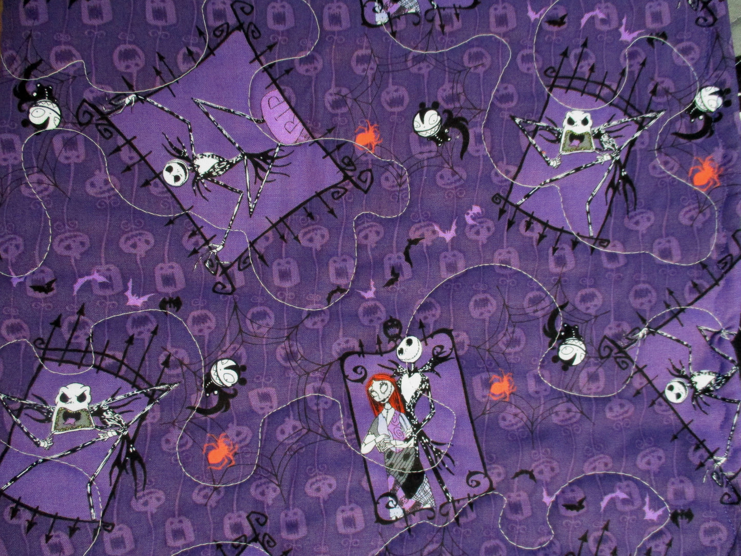 NIGHTMARE BEFORE CHRISTMAS JACK AND SALLY Inspired Quilted Blanket