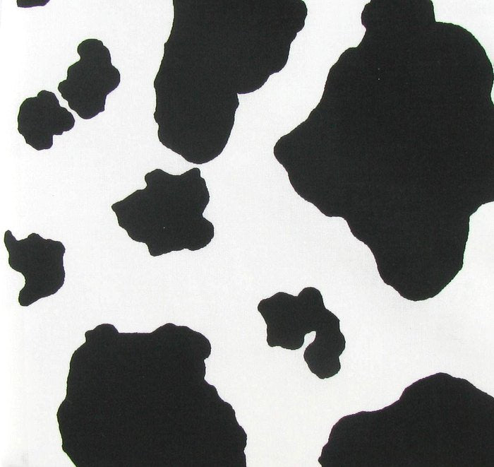 COW HIDE WHITE BLACK FABRIC CAT AND DOG BANDANAS Easy Slide over Collar