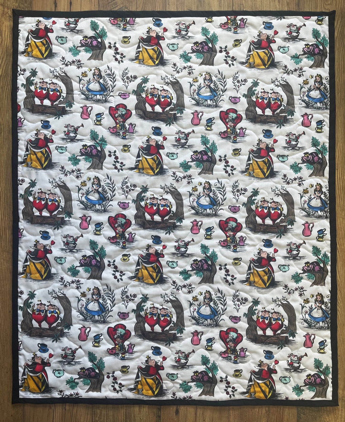 ALICE IN WONDERLAND Inspired Quilted Blanket