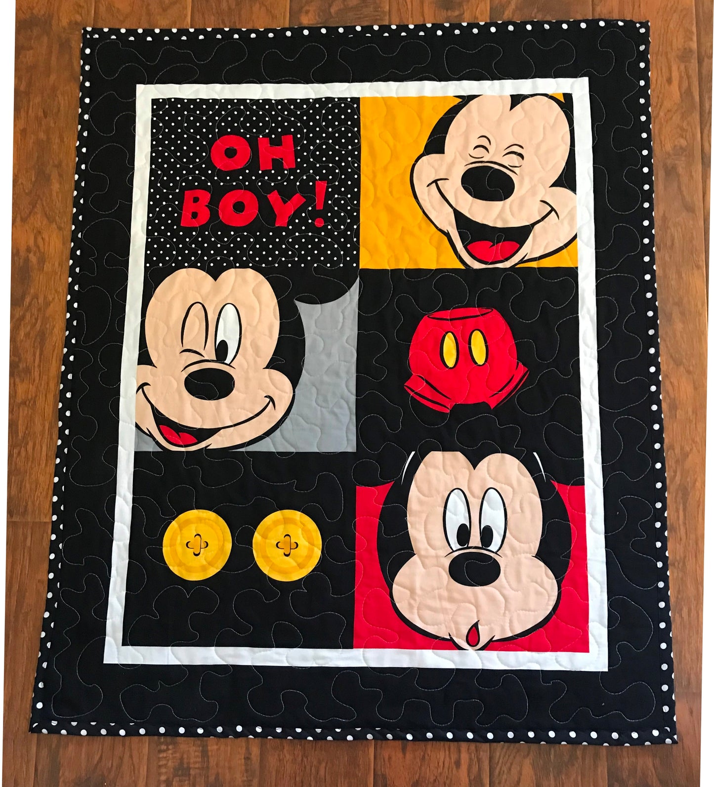 OH BOY MICKEY MOUSE QUILTED BLANKET