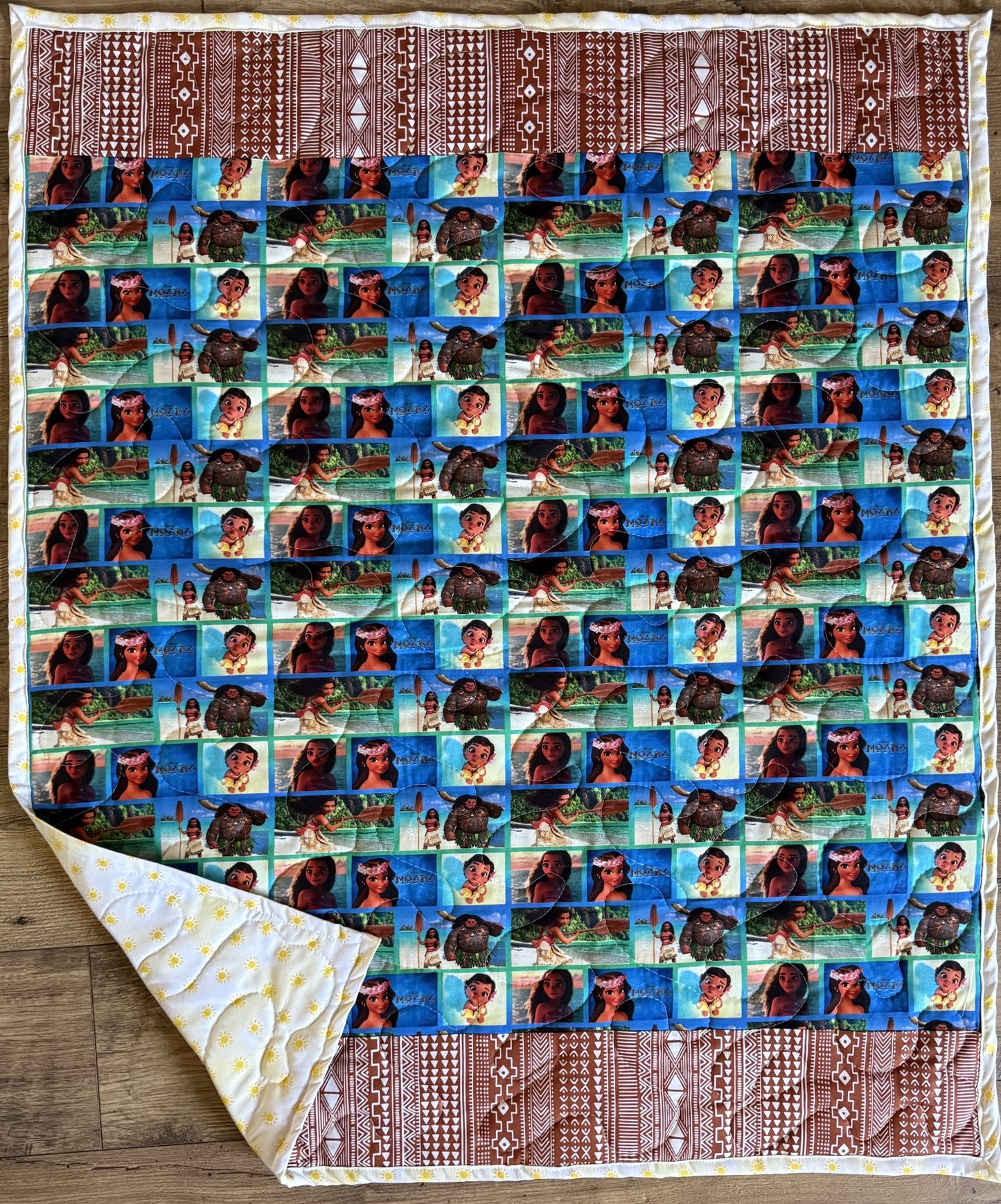 MOANA CARTOON MOVIE SCENES INSPIRED QUILTED BLANKET