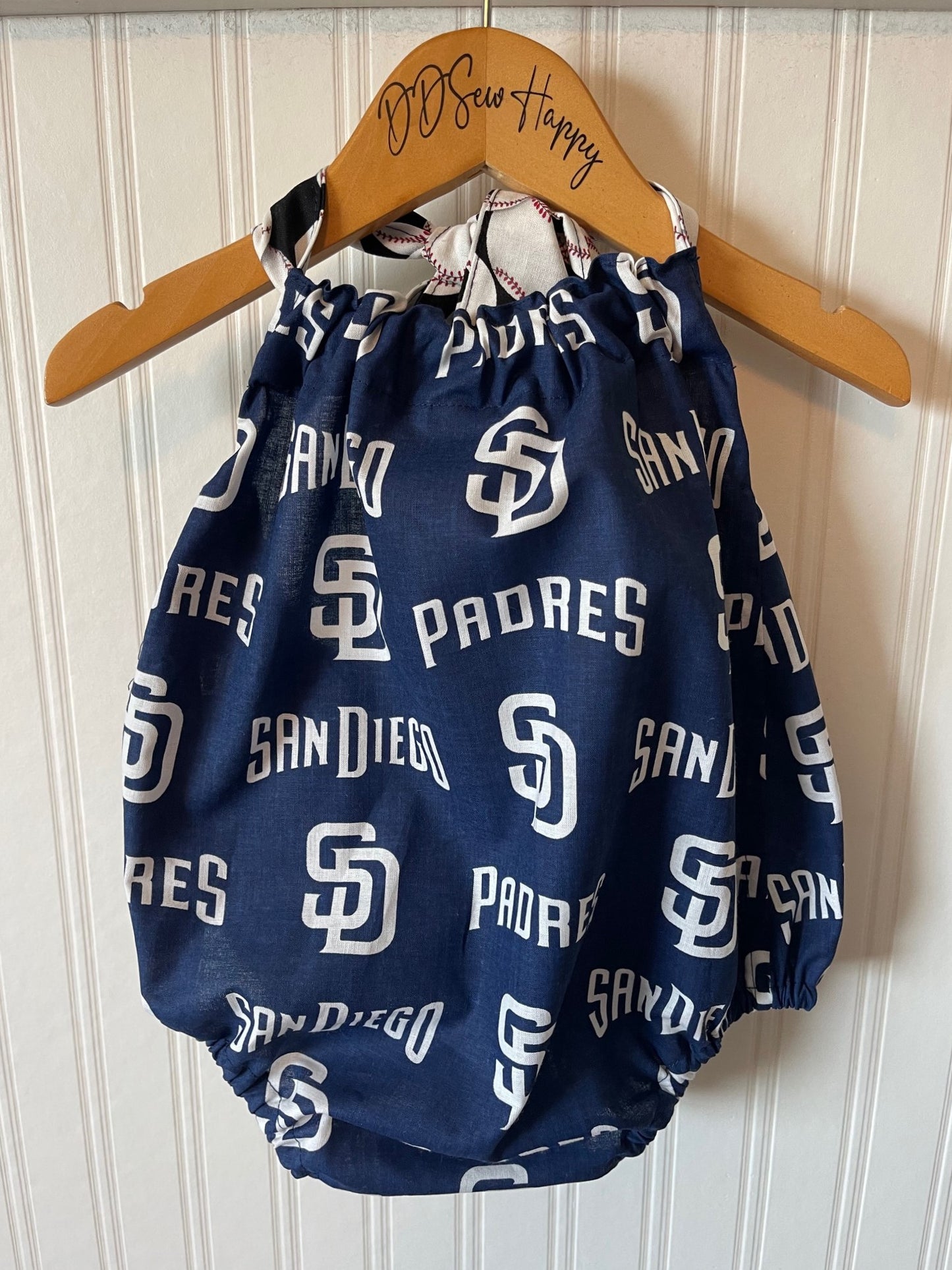 Infant & Toddler Girl's SAN DIEGO PADRES BASEBALL INSPIRED Sunsuit Halter Top Romper