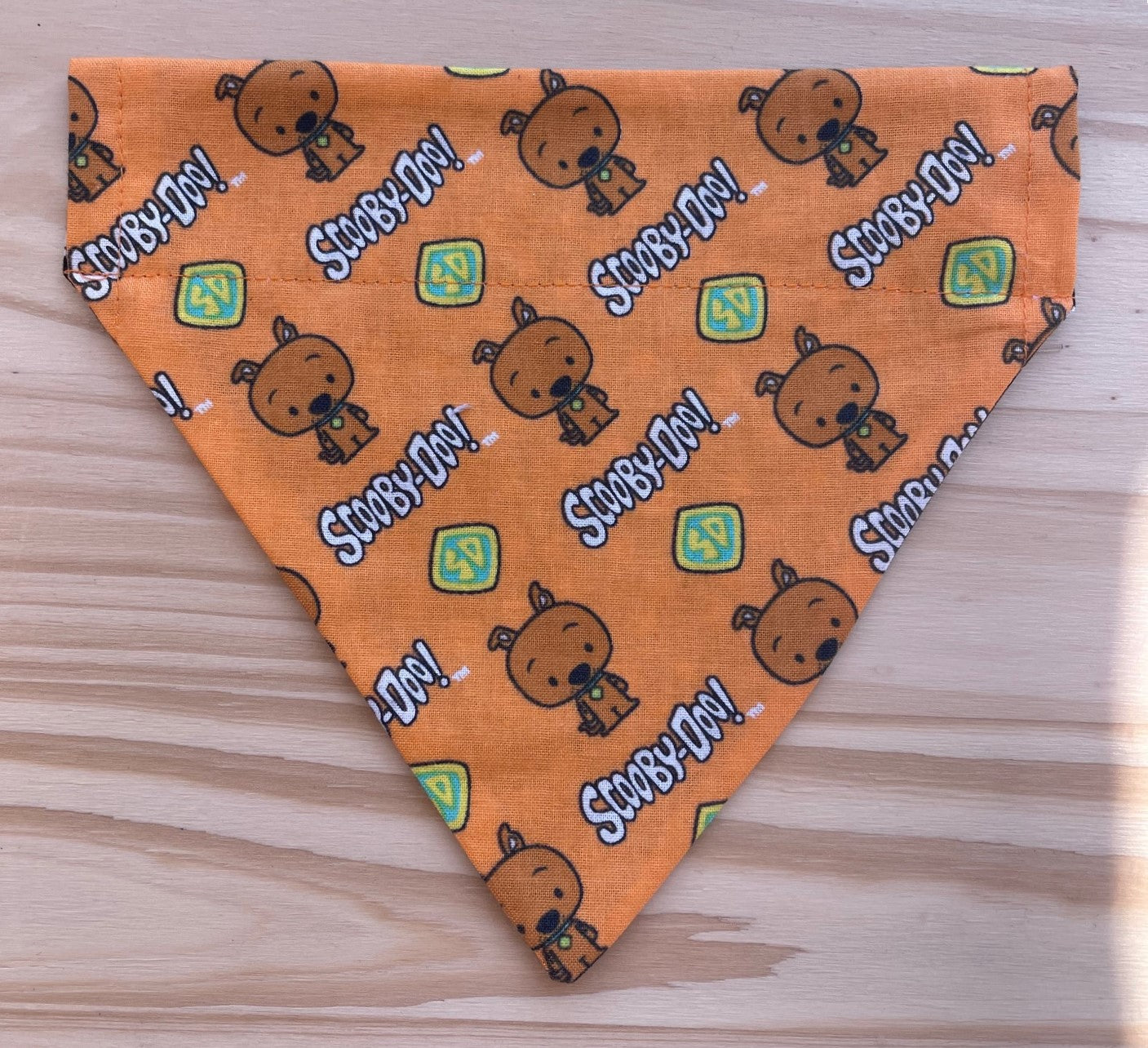SCOOBY DO CARTOON ORANGE FABRIC CAT AND DOG BANDANAS Easy Slide over Collar