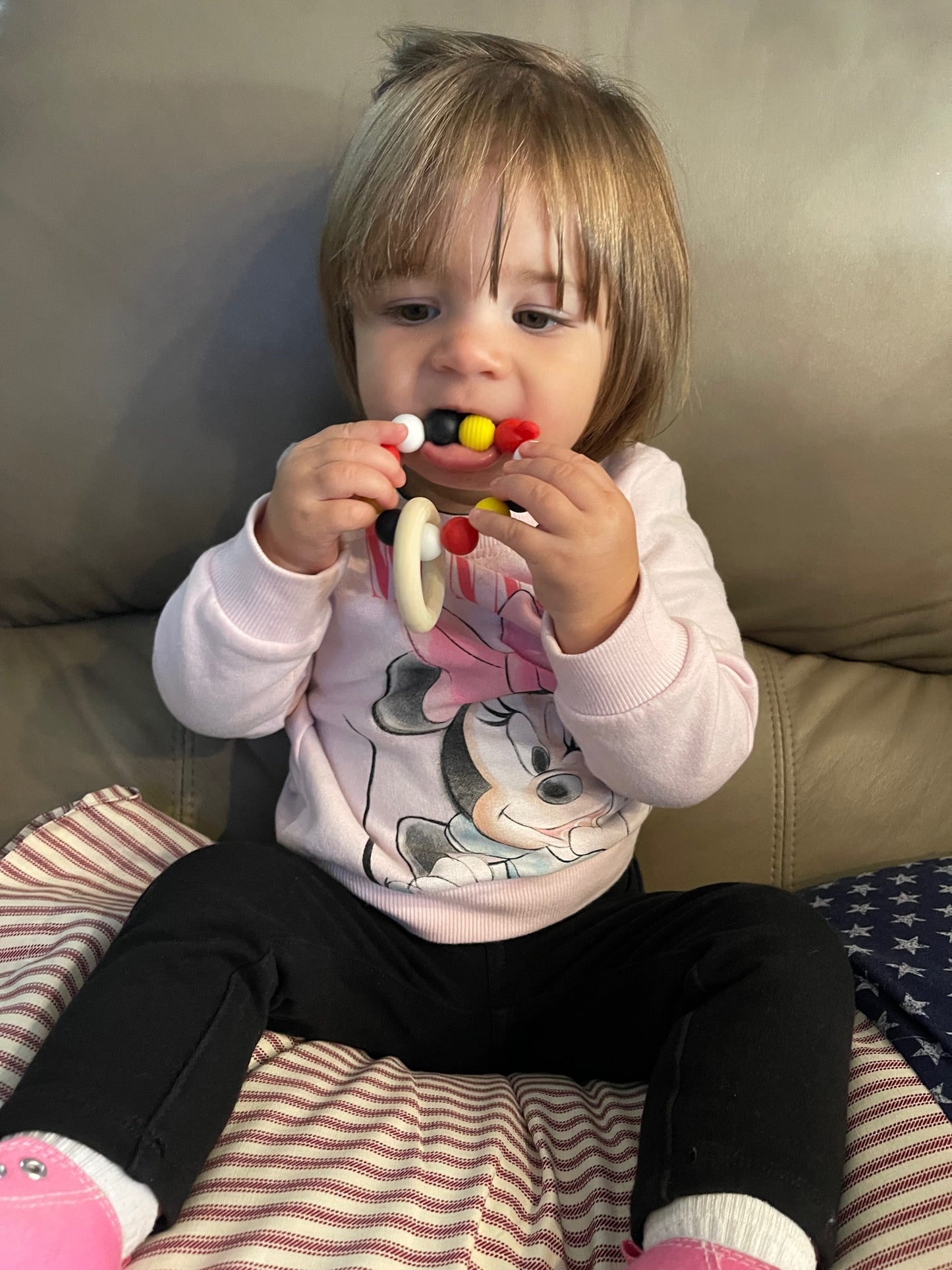 SALE Mickey Mouse Ears & Double Rings Baby Teethers Sensory Toys