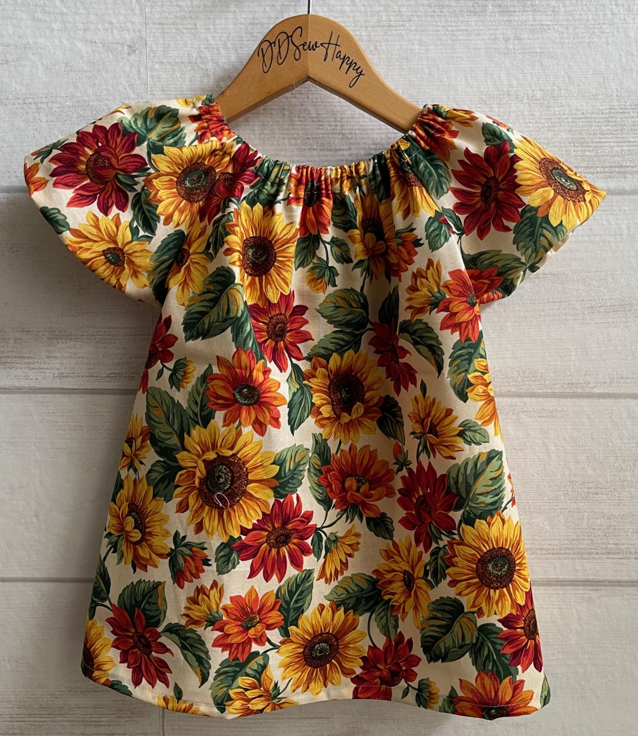Girls Sunflowers Boho Style Puffy Short Sleeved Dress 18 Months Girls Sunflowers Boho Style Puffy Short Sleeved Dress 18 Months