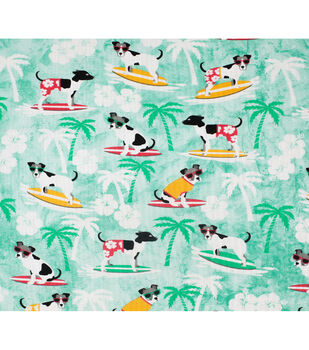 HAWAIIAN SURFING DOGS FABRIC CAT AND DOG BANDANAS Easy Slide over Collar