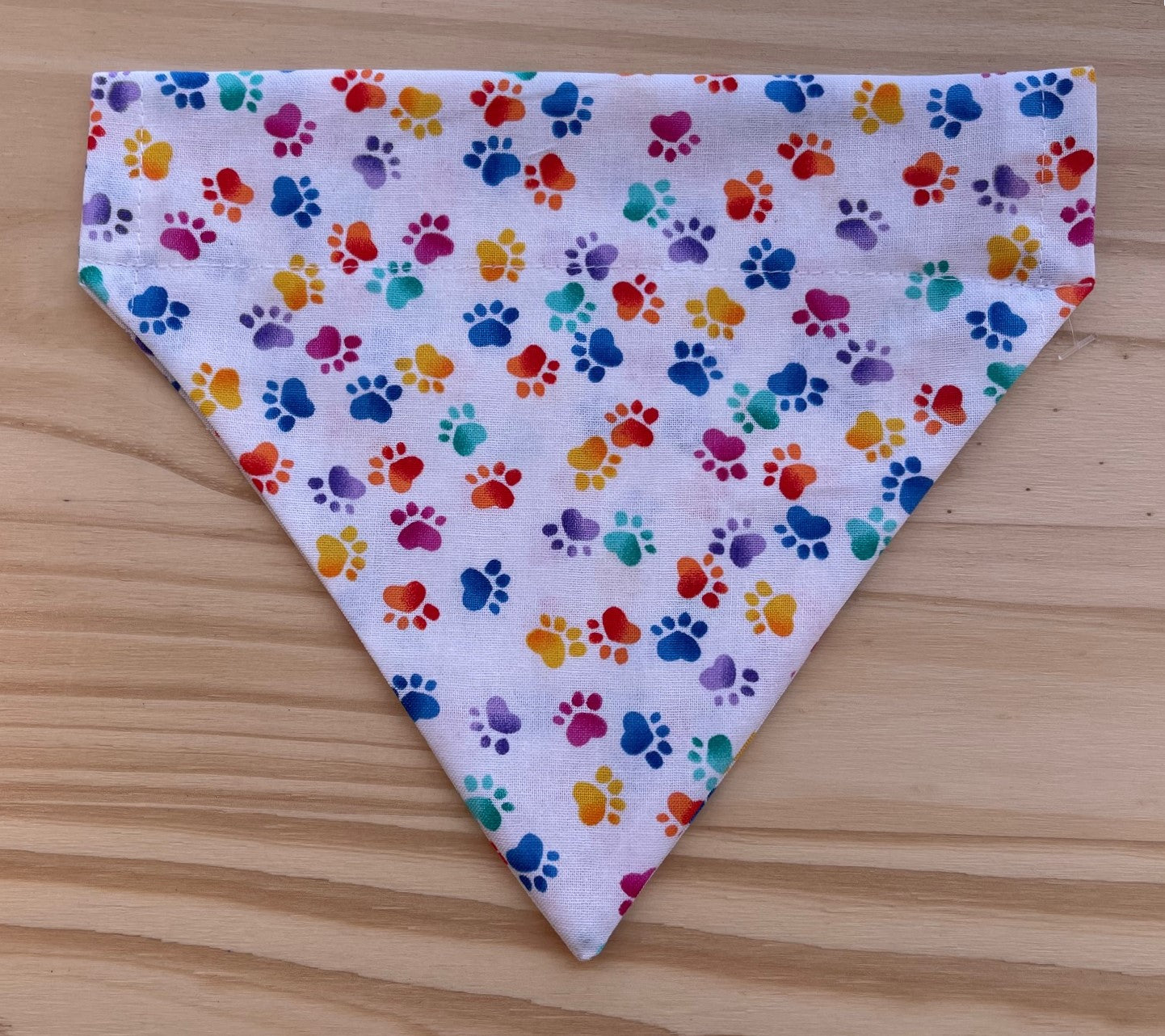 PAWS FABRIC CAT AND DOG BANDANAS Easy Slide over Collar