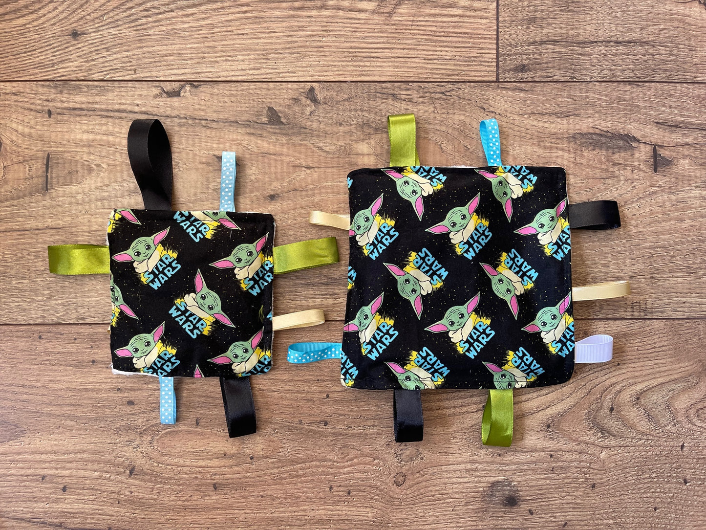 Star Wars Baby Yoda Baby Sensory Crinkle Toy with Ribbons