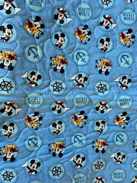 NAUTICAL MICKEY MOUSE & PLUTO PORTHOLE QUILTED BLANKET