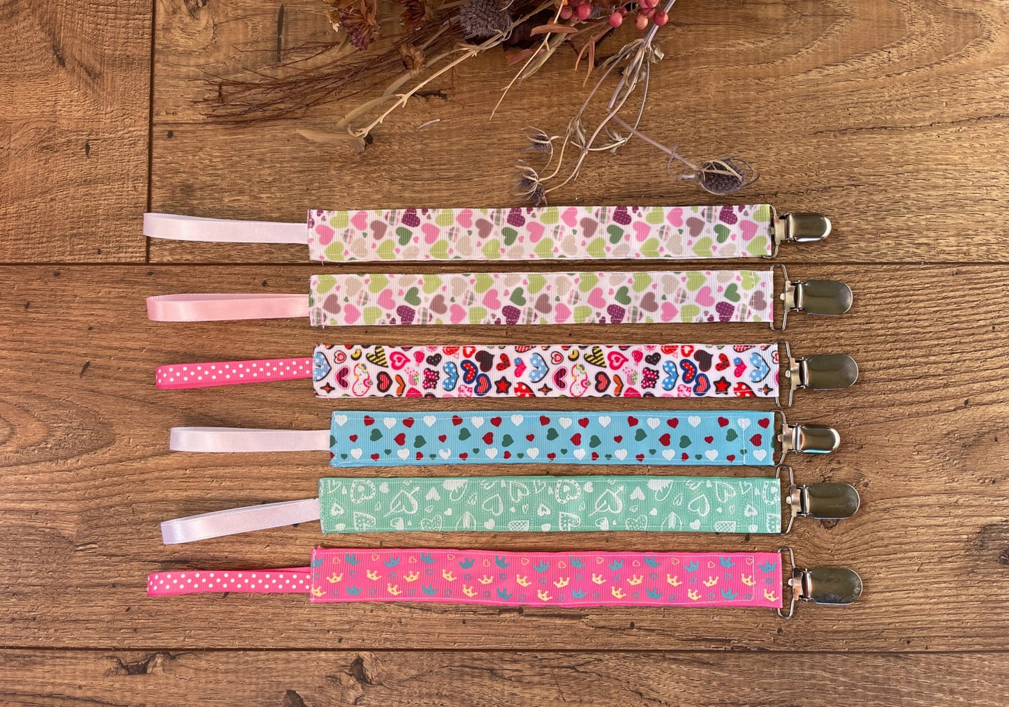 Hearts Pacifier Clips Teether Toy Leash
