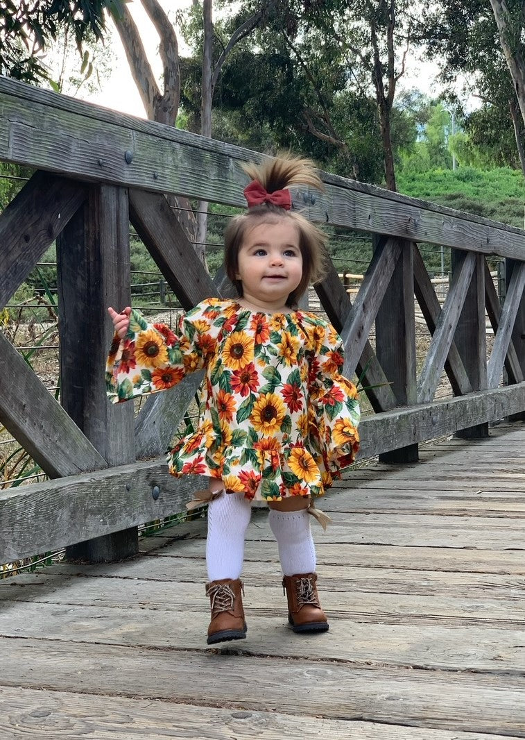boho toddler dress mgoYE Dresses for Baby Girls Girls Outfit Smocked Ruffle Tiered A-Line Beach Sundress for Girls(Beige,2-3 Years) and higher neckline for modesty Love n Joy Baby Boho