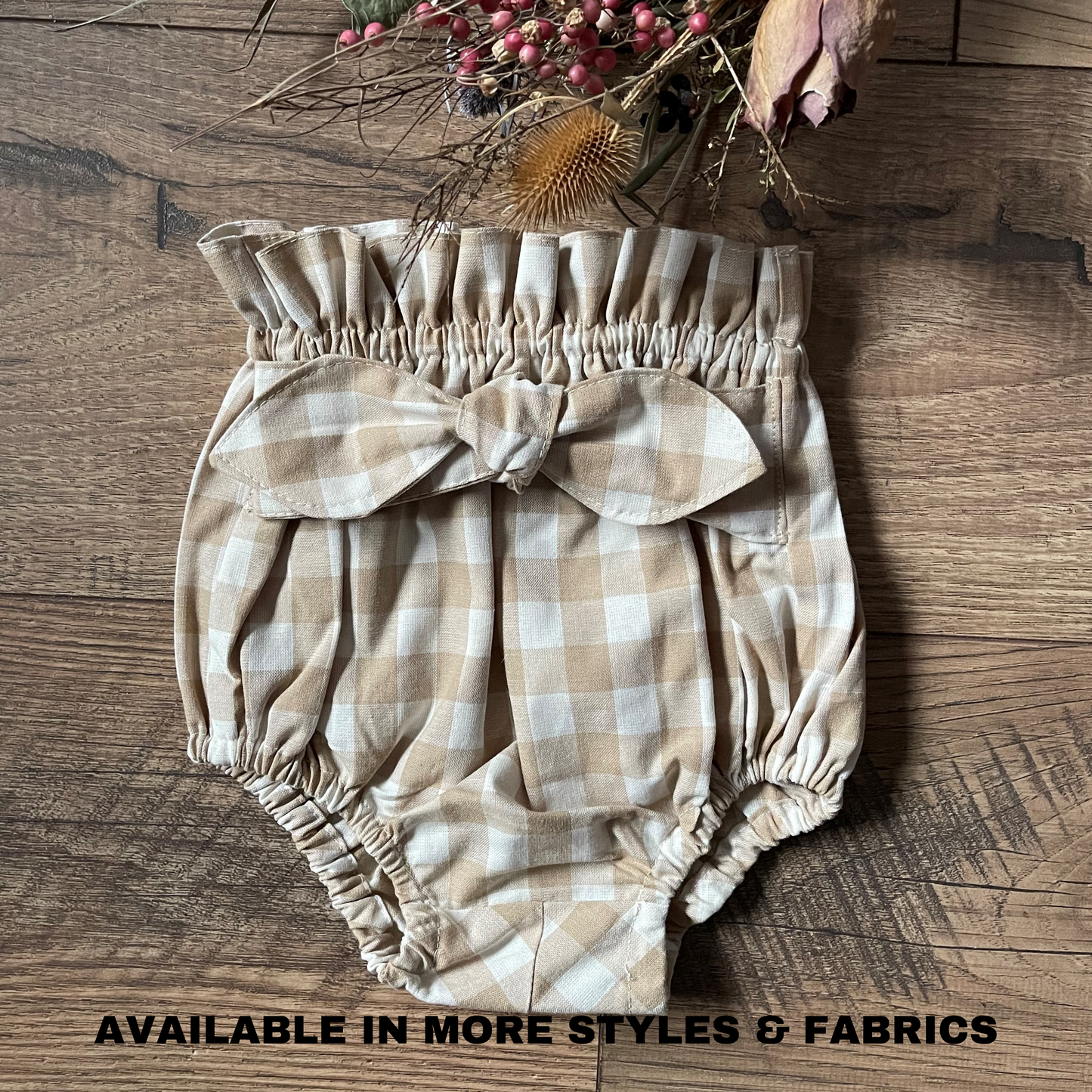 Buffalo Check Infant Toddler Boho High Waist with Tie Diaper Cover