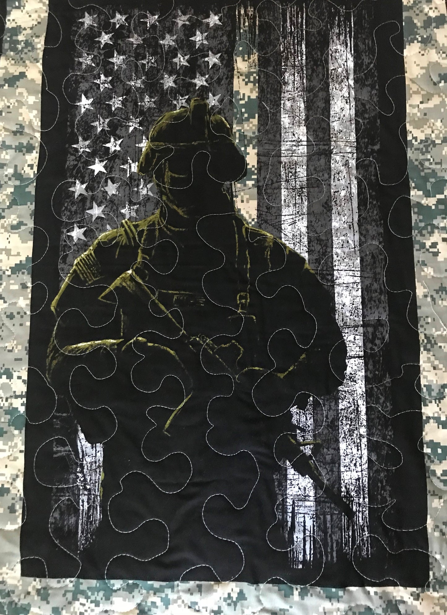 US ARMY MILITARY inspired Quilted Blanket