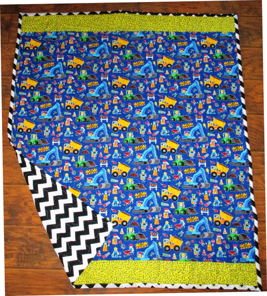 Boys Lego Construction Site Quilted Crib Toddler Blanket