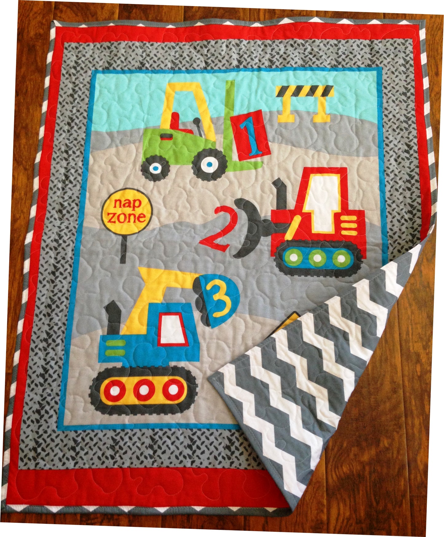 Boys Construction Time Baby at Play, Nap Zone Quilted Blanket