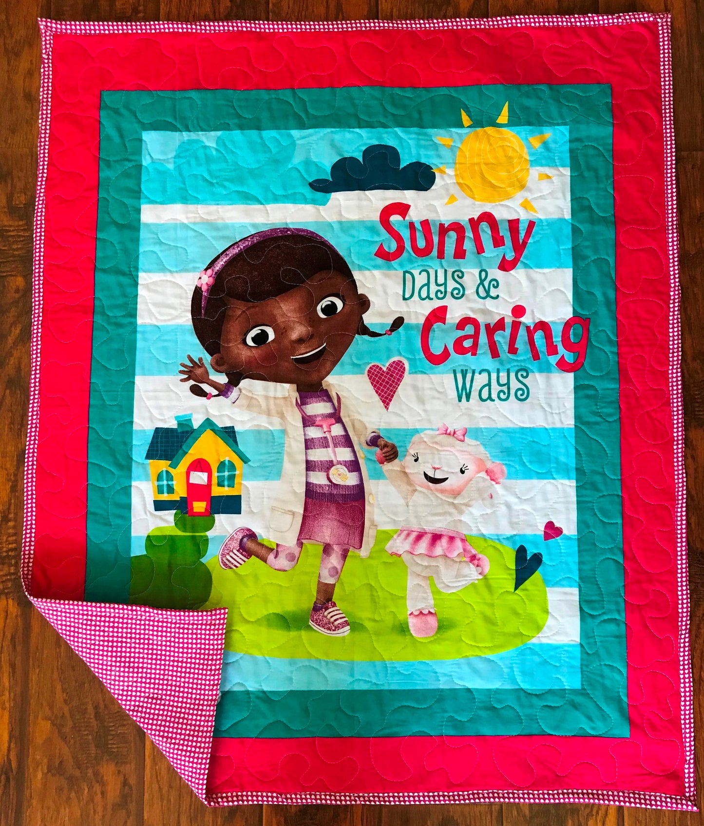 Doc McStuffins inspired Sunny Days & Caring Way Quilted Blanket
