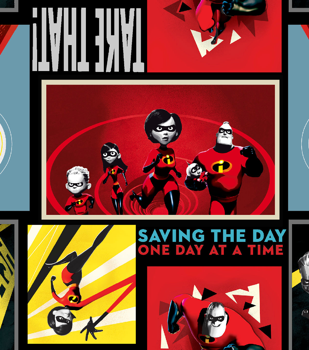THE INCREDIBLES Inspired SUPER HEROES Quilted Blanket Baby Nursery Child Toddler Gender Neutral Bedding to Adult Lap Quilt