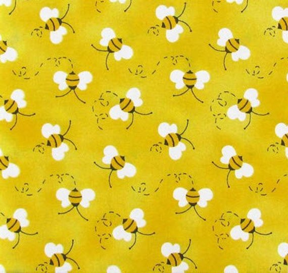 Bees Yellow Fabric KINDLE SLEEVE Padded Pouch fits 6" 7" Models