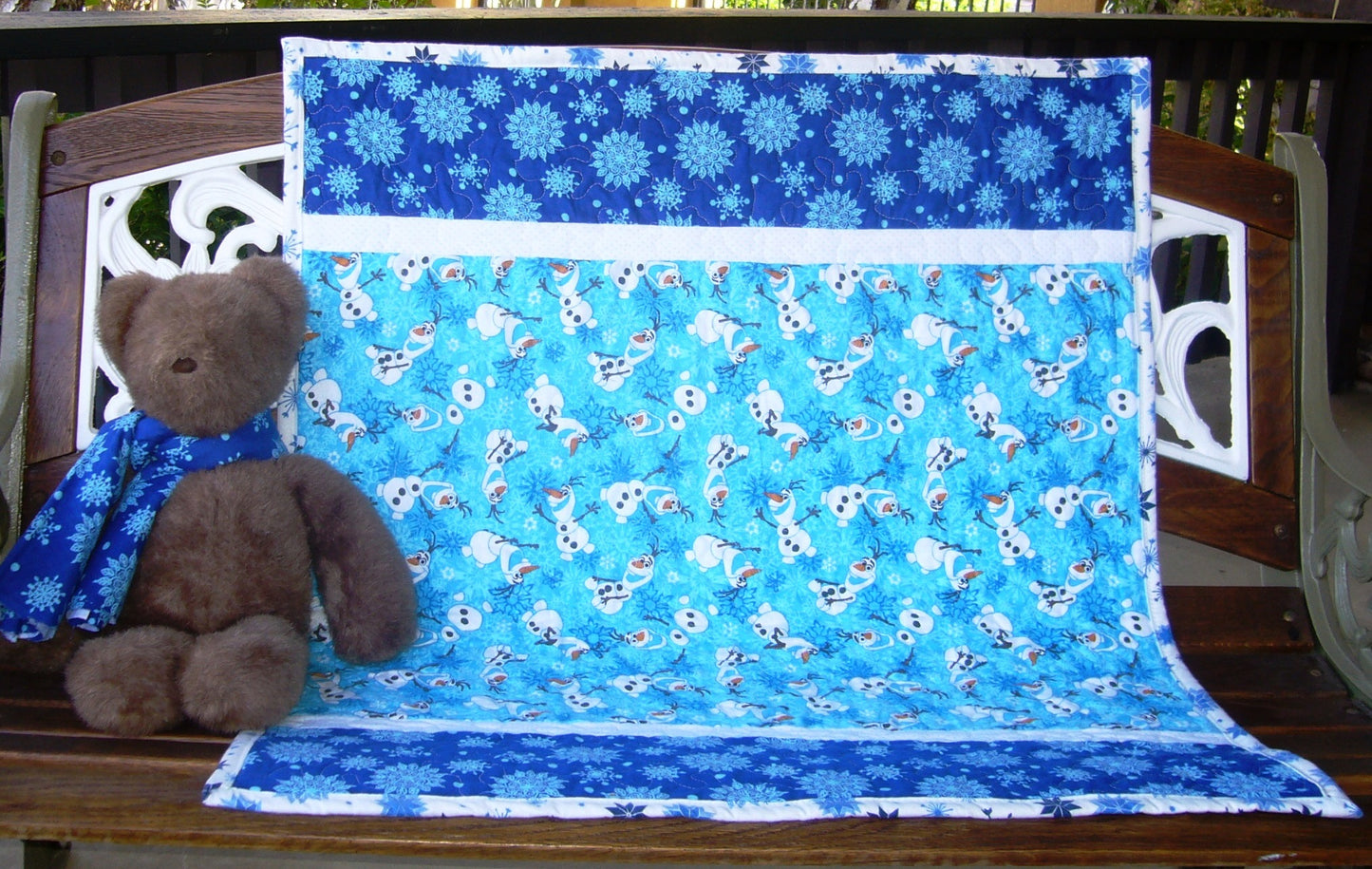 FROZEN SISTERS OLAF inspired Quilted Soft Flannel Blanket Baby Nursery Child Toddler Bedding to Adult Lap Blanket