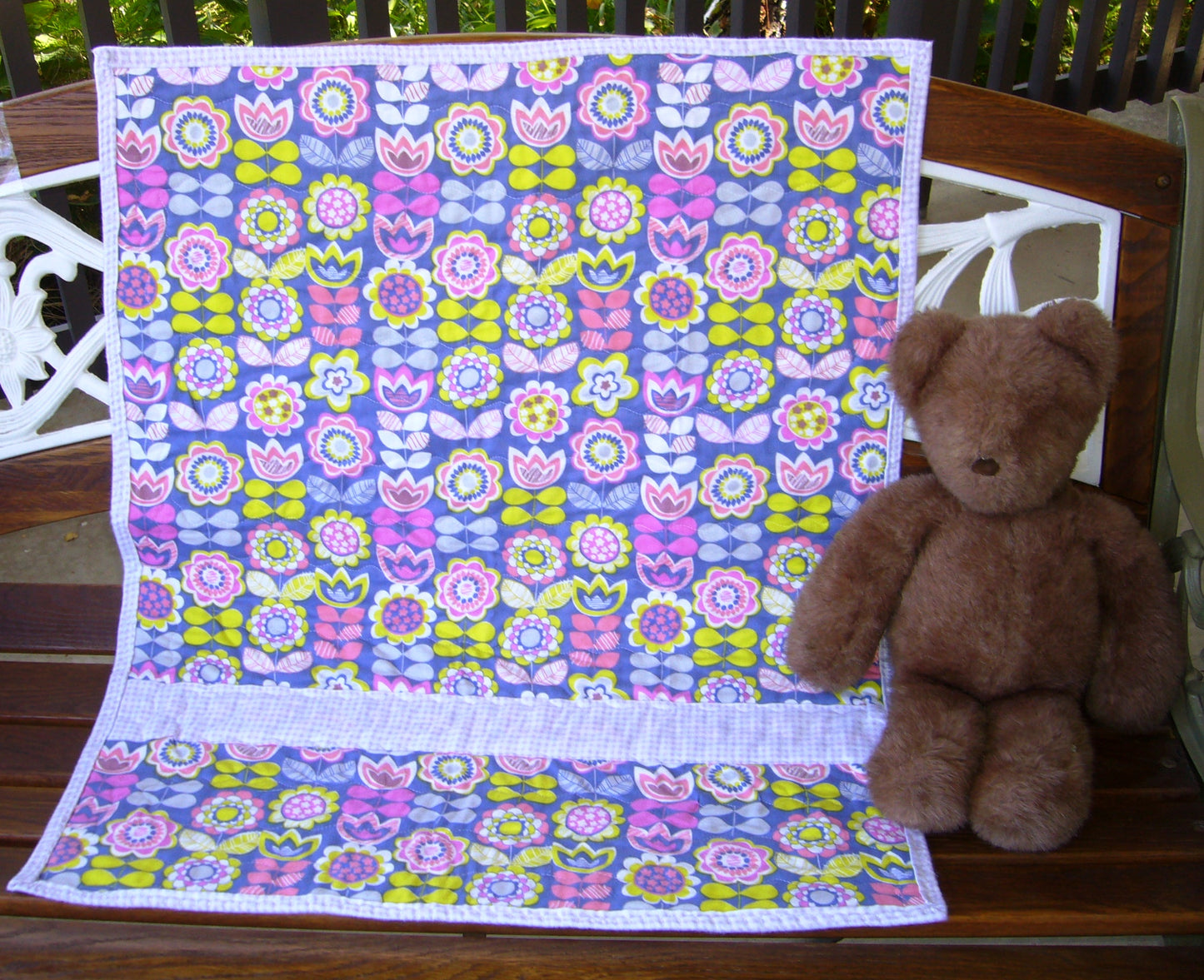 Purple Spring Flowers Soft Flannel Receiving Blanket Yellow Purple Pink Baby Nursery Child Toddler Bedding to Adult Lap Blanket