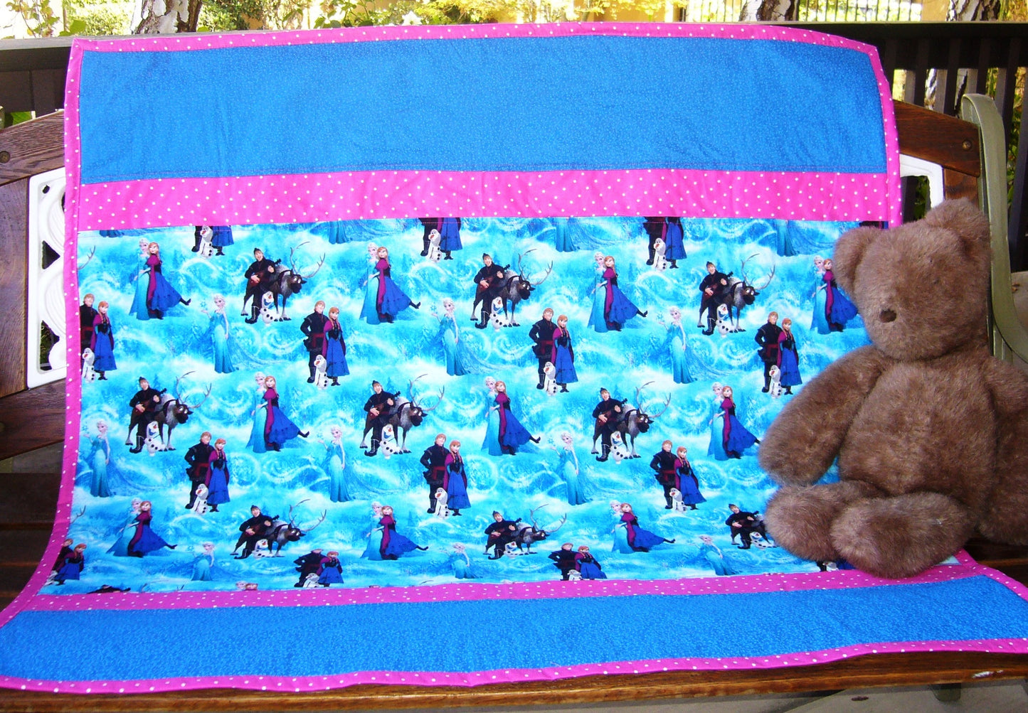 Frozen Sisters inspired Quilt Blanket Baby Nursery Child Toddler Bedding to Adult Lap Blanket
