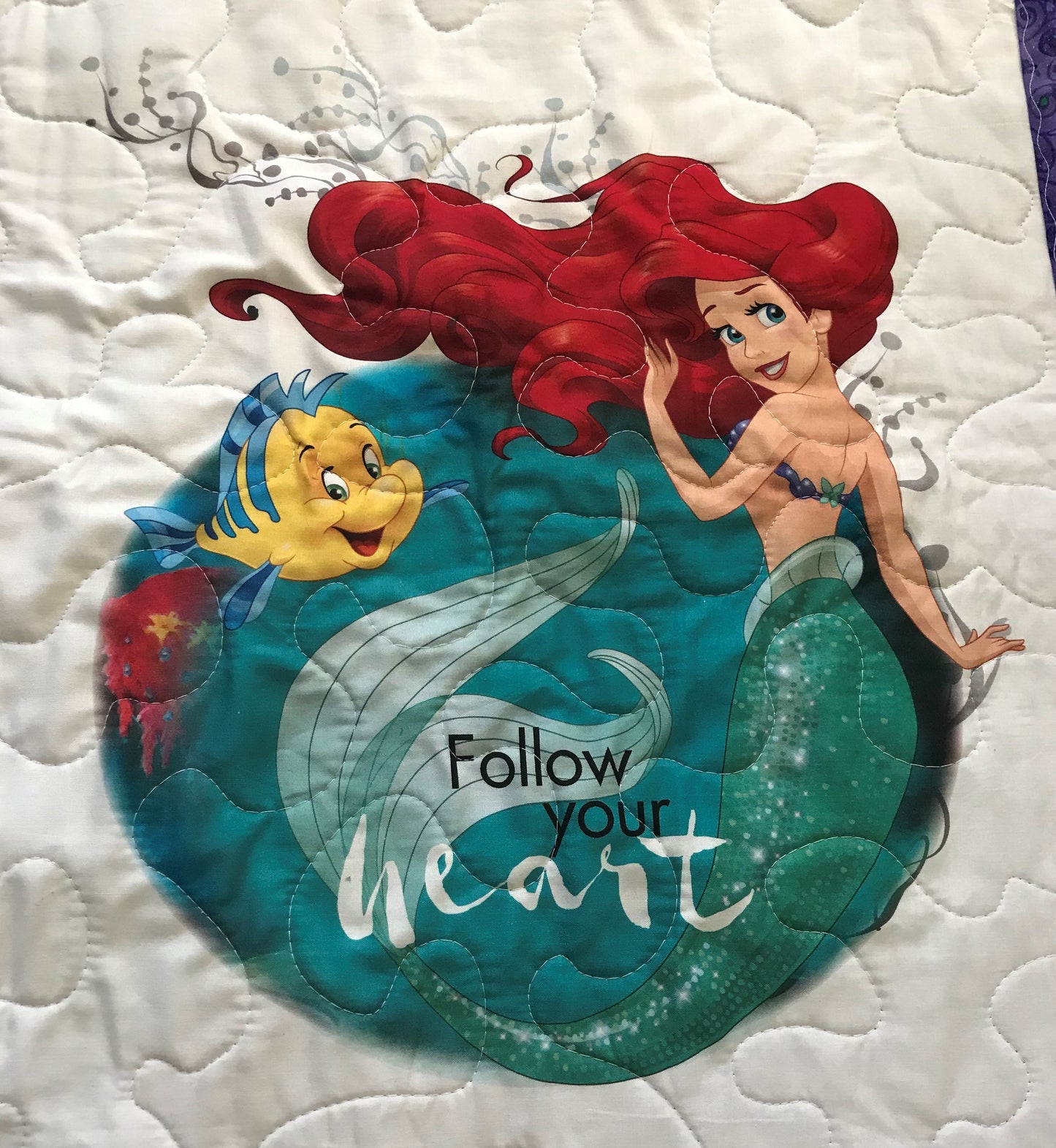 PRINCESSES, JASMINE, ARIEL, CINDERELLA & MULAN INSPIRED QUILTED BLANKET REVERISBLE