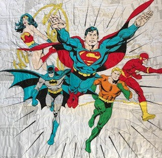SUPERHEROES DC COMIC JUSTICE LEAGUE Inspired Quilted Blanket